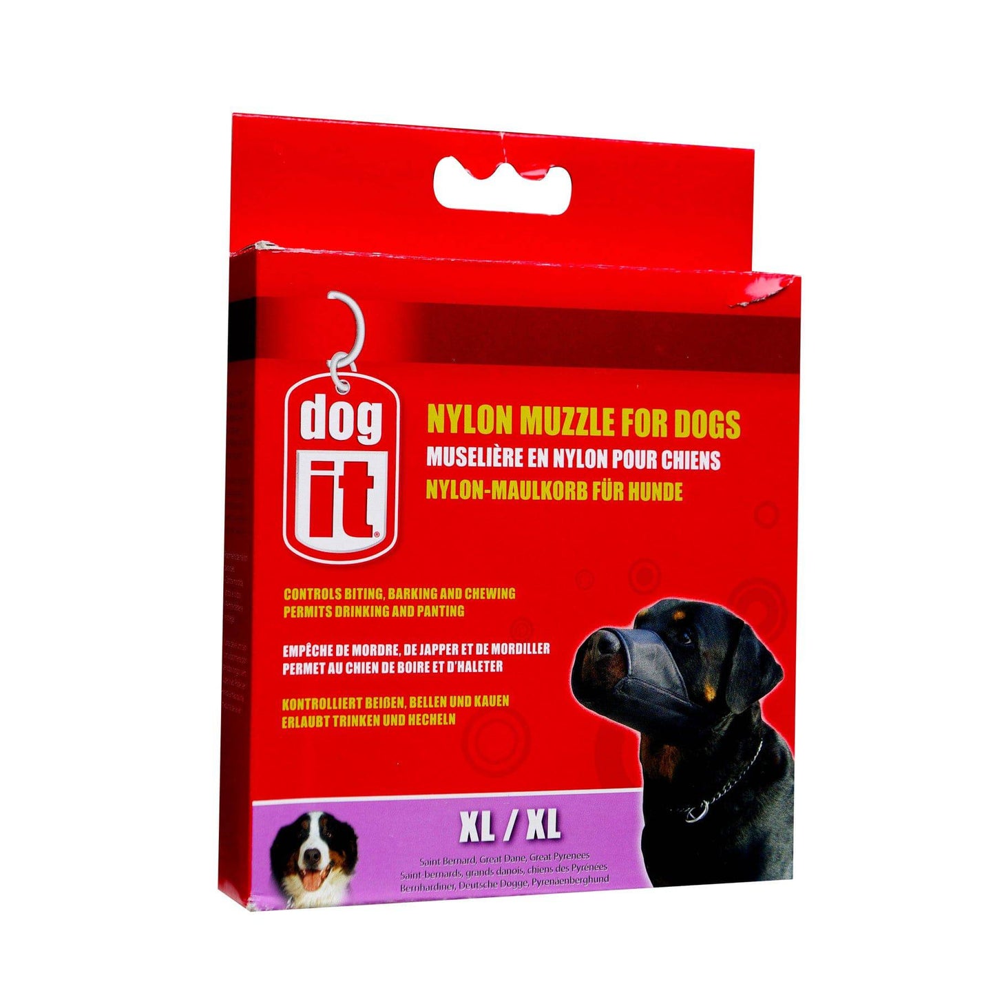 Dogit Nylon Dog Muzzle - Black - X Large - The Pet Source