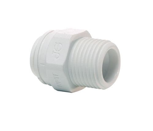 John Guest Reverse Osmosis RO Fitting - PP011222W Straight Adaptor 3/8 Inch Tube x 1/4 Inch NPTF Thread