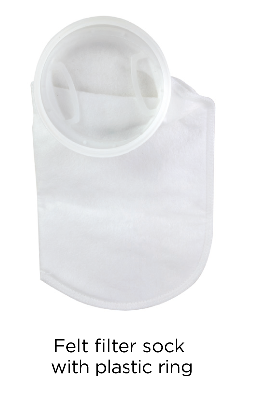 Simplicity 200 Micron Mesh Filter Sock with Plastic Ring - 4 inch x 14 inch