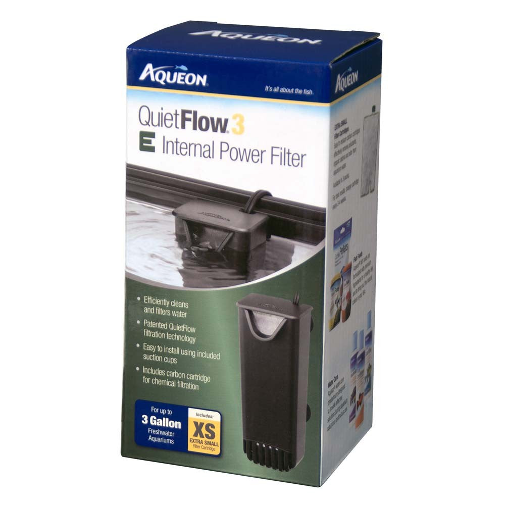 Aqueon QuietFlow 3 E Internal Power Filter 3gal Extra Small