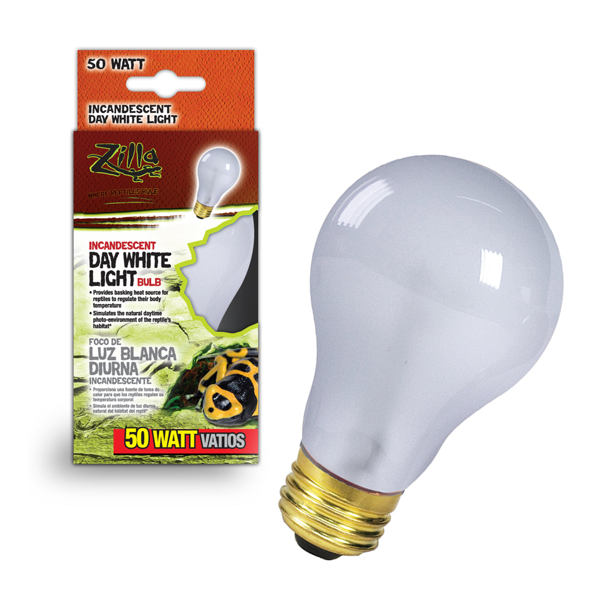 Zilla Day White Light Incandescent Bulb - 50 W