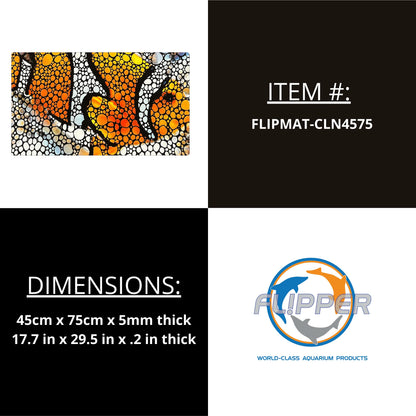 Flipper Aquarium Mat with Clownfish Artwork – waterproof and cushioned for Aquariums, Floor Mat, Desk Pad, and Decorative Gift for Hobbyists