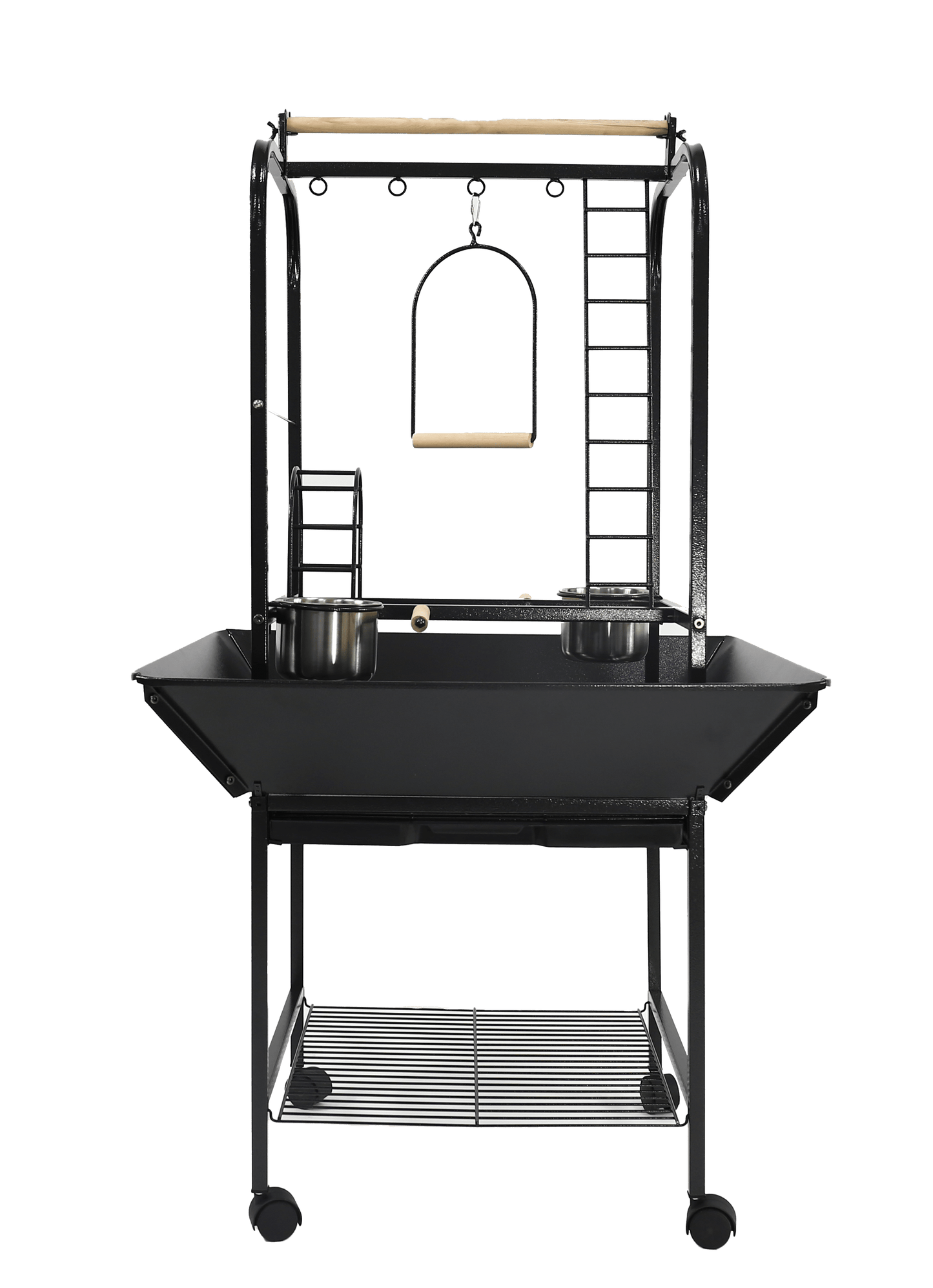 A & E Cages Parrot Play Stand with Ladders and Toy Hooks - The Pet Source