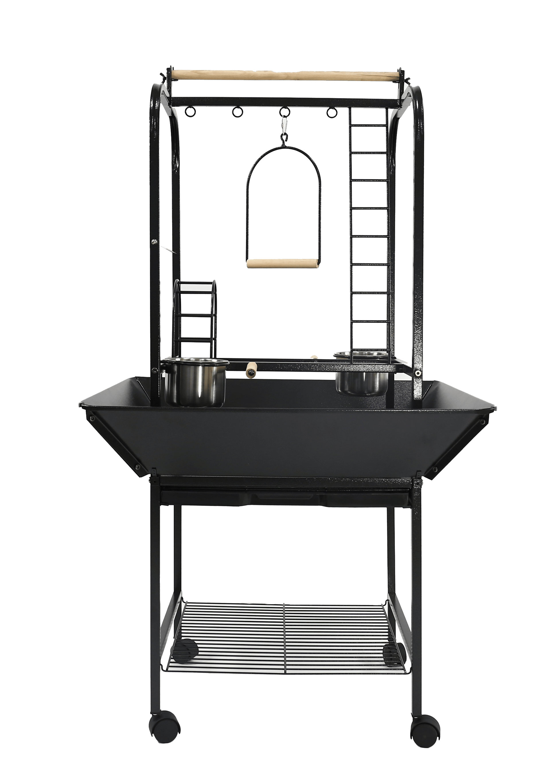 A & E Cages Parrot Play Stand with Ladders and Toy Hooks - The Pet Source