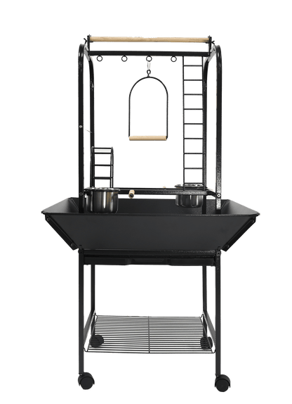 A & E Cages Parrot Play Stand with Ladders and Toy Hooks - The Pet Source