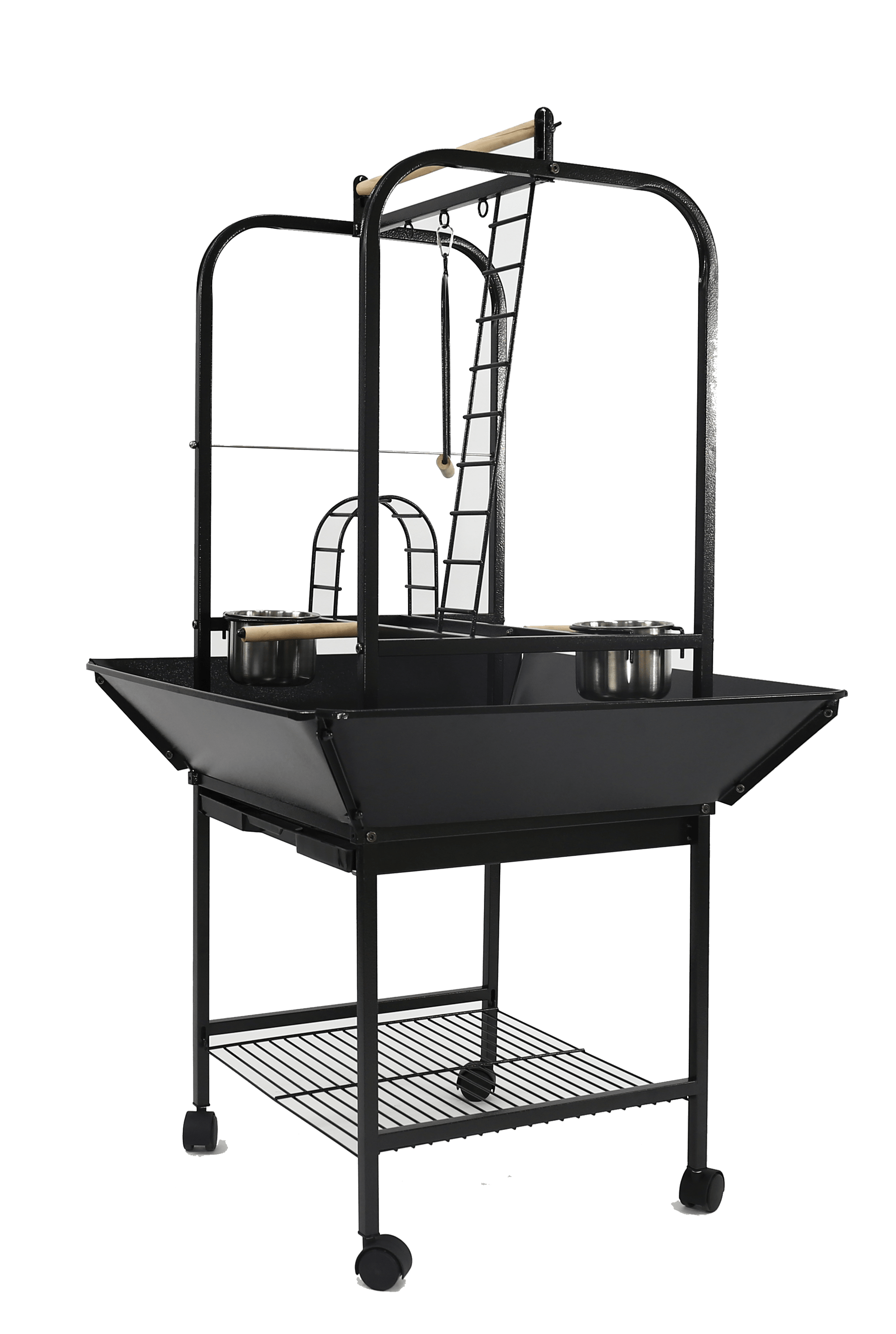 A & E Cages Parrot Play Stand with Ladders and Toy Hooks - The Pet Source