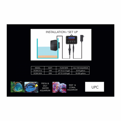Aquatop Forza MaxFlow Slim DC Wavemaker with Controller - 3434 GPH