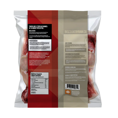 Big Country Raw Frozen Large Marrow Bone for Dogs - 2lb