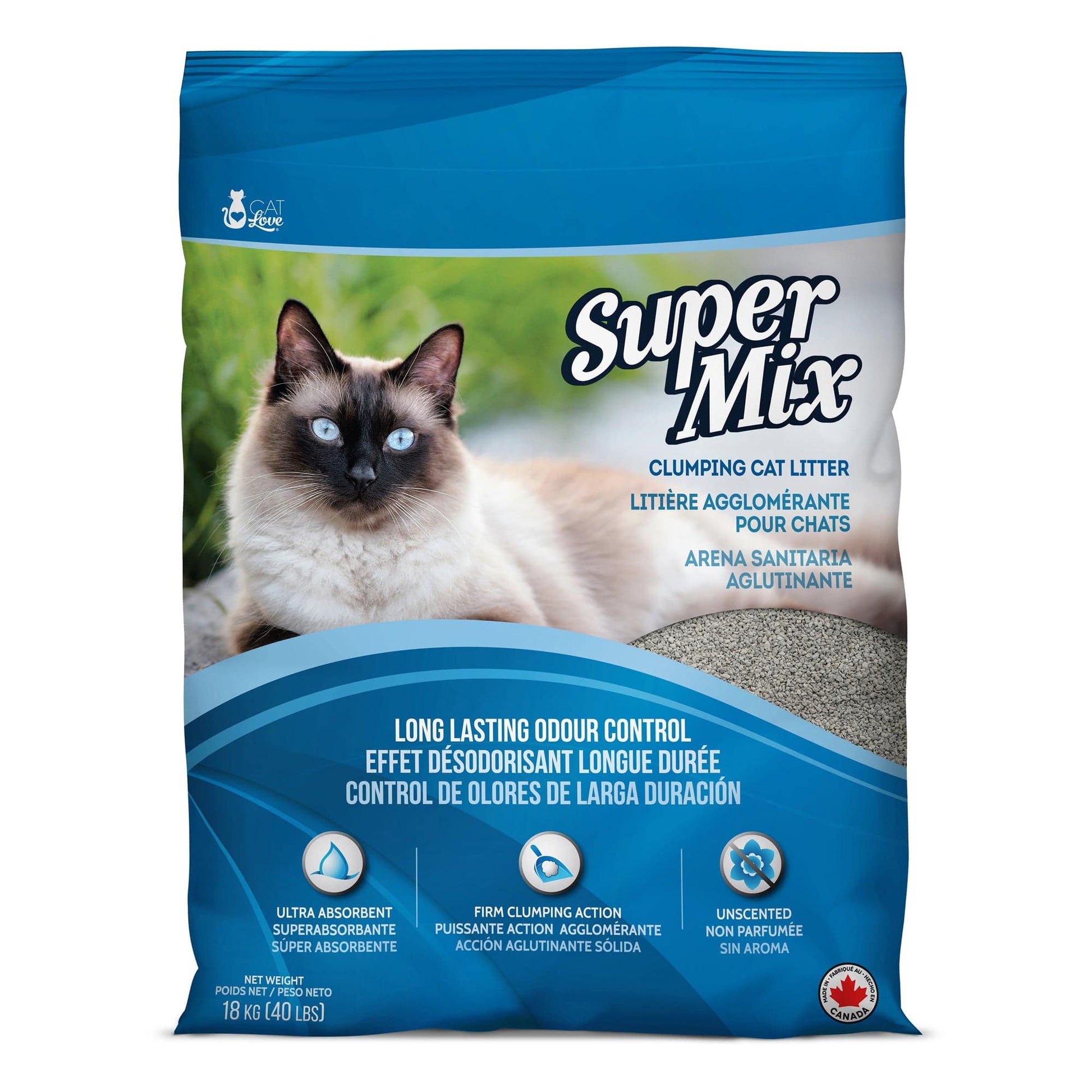 Cat Love Super Mix Unscented Clumping Cat Litter - 40lb - The Pet Source
