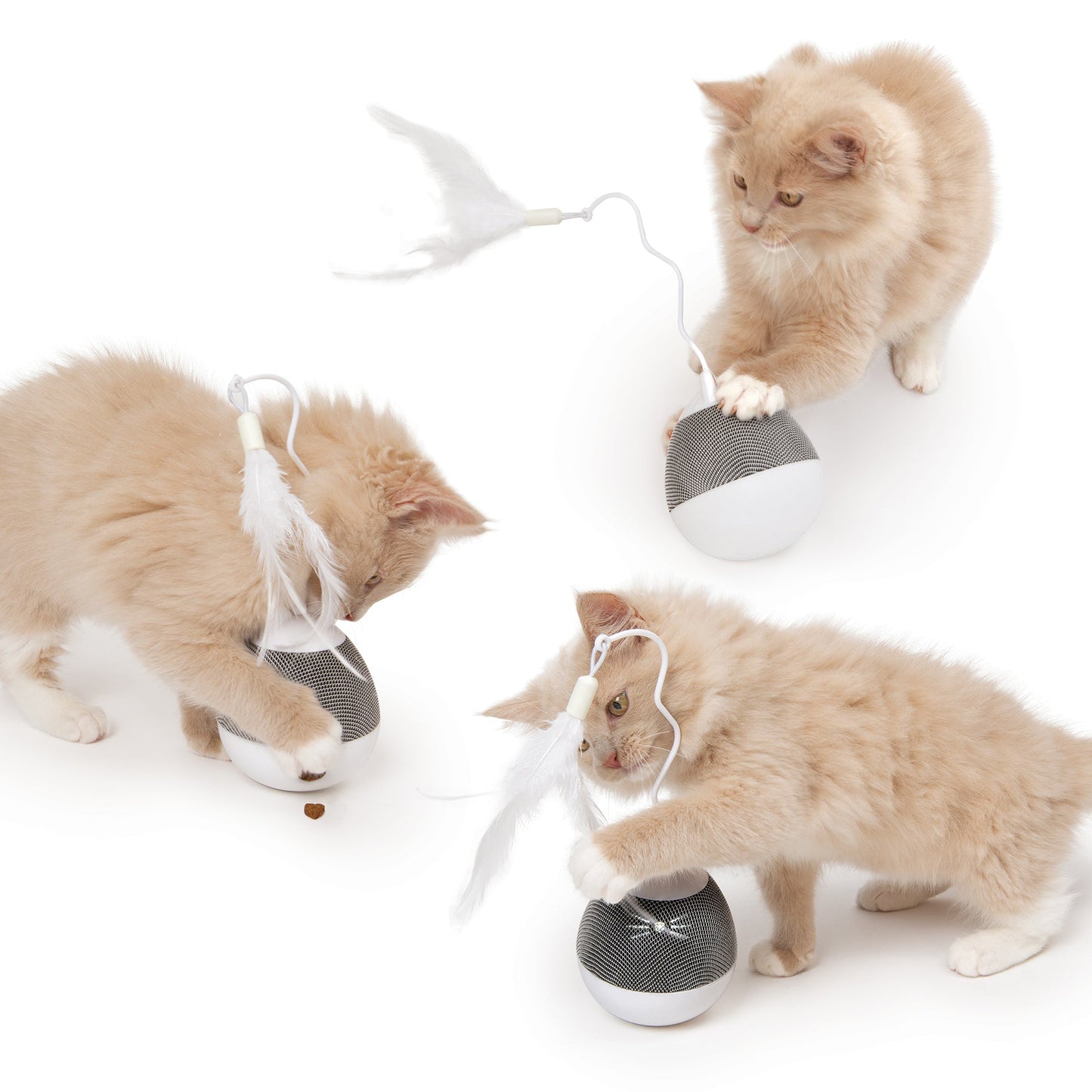 Catit PIXI Spinner Electronic Cat Toy - White & Grey - The Pet Source