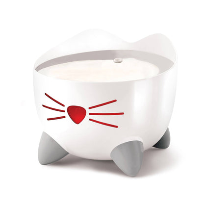 Catit PIXI Fountain - White with Stainless Steel Top - 2.5L - The Pet Source