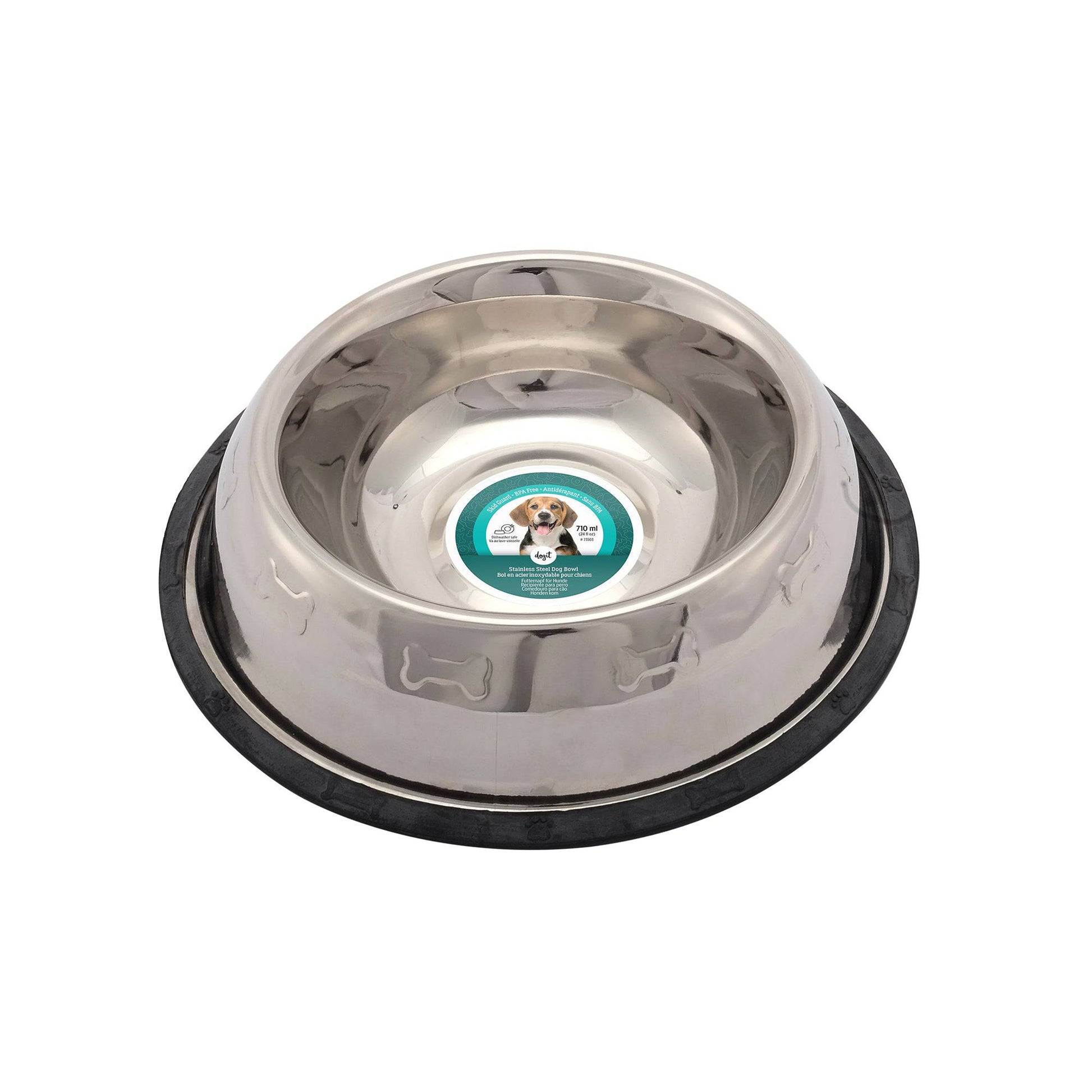 Dogit Stainless Steel Non Spill Dog Dish - Medium - 24oz - The Pet Source