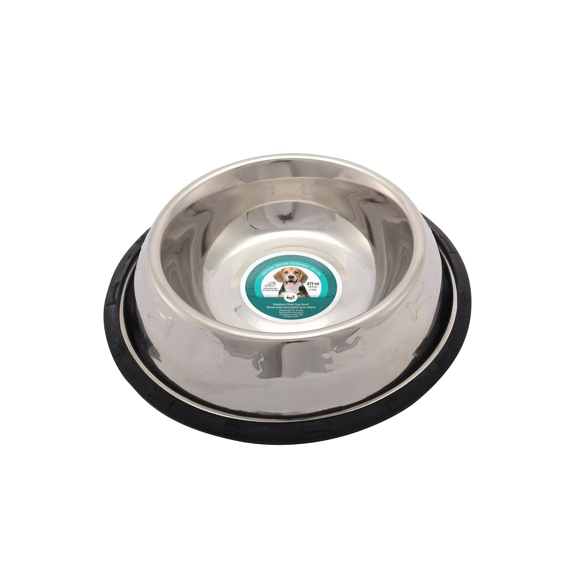 Dogit Stainless Steel Non Spill Dog Dish - Small - 16oz - The Pet Source