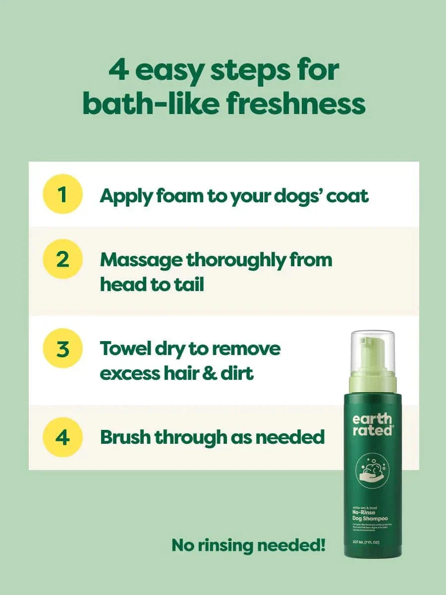 earth rated No-Rinse Dog Shampoo - 7oz - The Pet Source