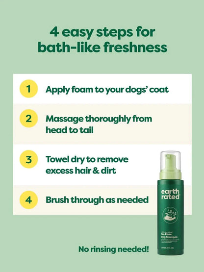 earth rated No-Rinse Dog Shampoo - 7oz - The Pet Source