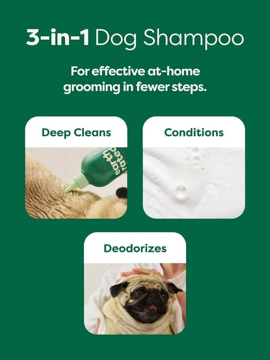 earth rated Short Coat 3-in-1 Dog Shampoo - 16oz - The Pet Source