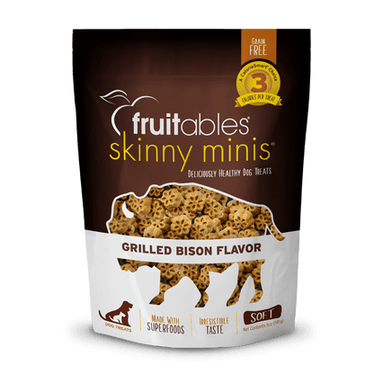 Fruitables Skinny Minis Grilled Bison Dog Treats - 12 oz - The Pet Source