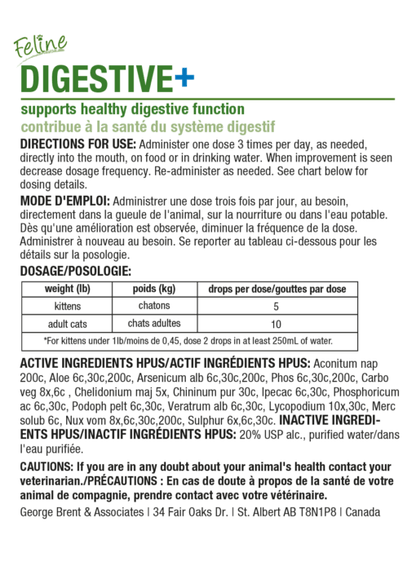 HomeoPet Feline Digestive+  - 15ml - The Pet Source