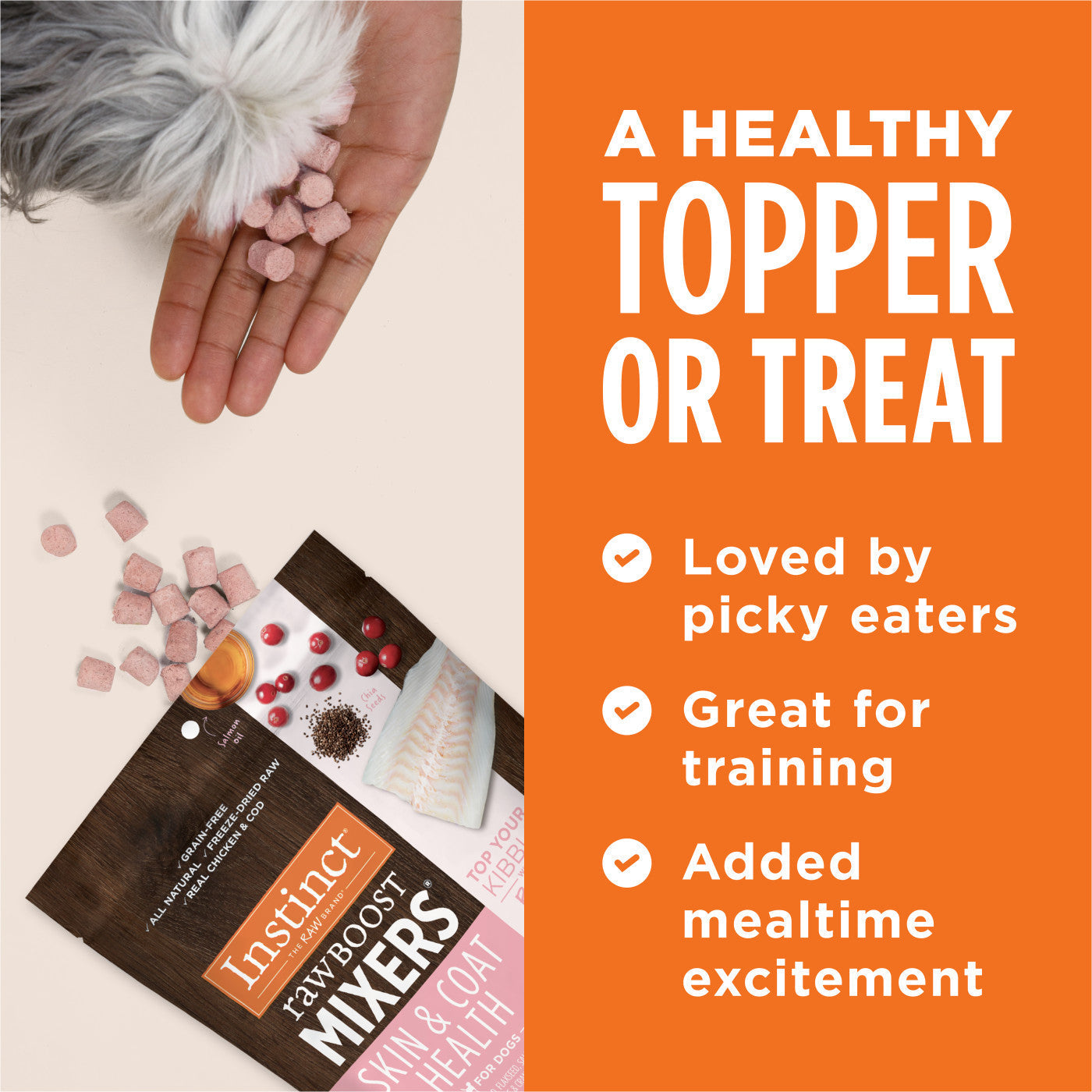 Instinct Raw Boost Mixers Skin & Coat Health Dog Food Topper - 5.5oz