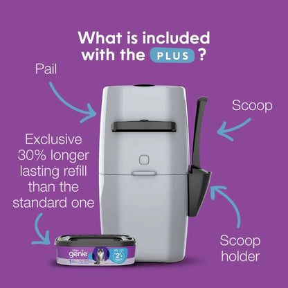 Litter Genie Plus Cat Litter Pail Disposal System - Silver - The Pet Source