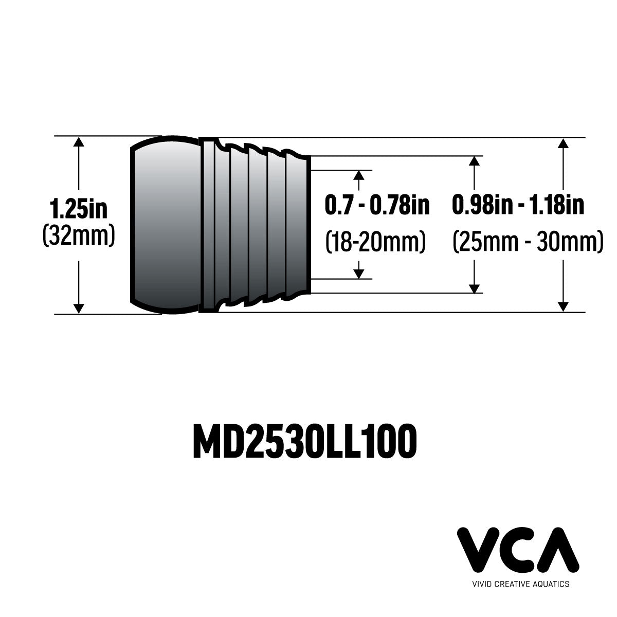 Multidapter 2530-100 – 25-30mm Pipe to 1in Modular Hose Adapter