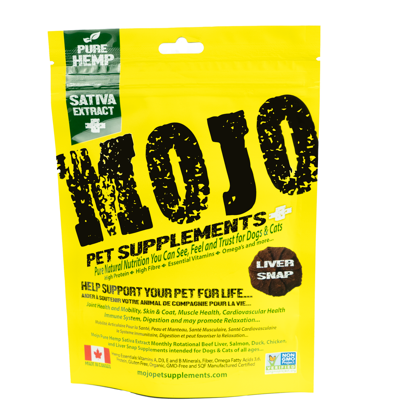 Mojo Pet Supplements Full-Spectrum Hemp Sativa Chewable Tablets Liver Snap - 62g