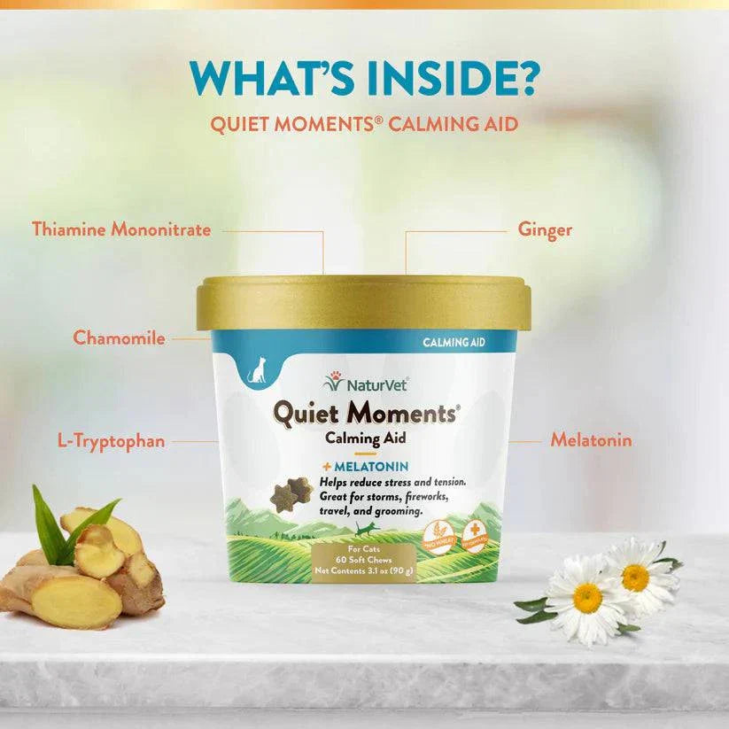 NaturVet Quiet Moments Cat Soft Chews - 60ct - The Pet Source