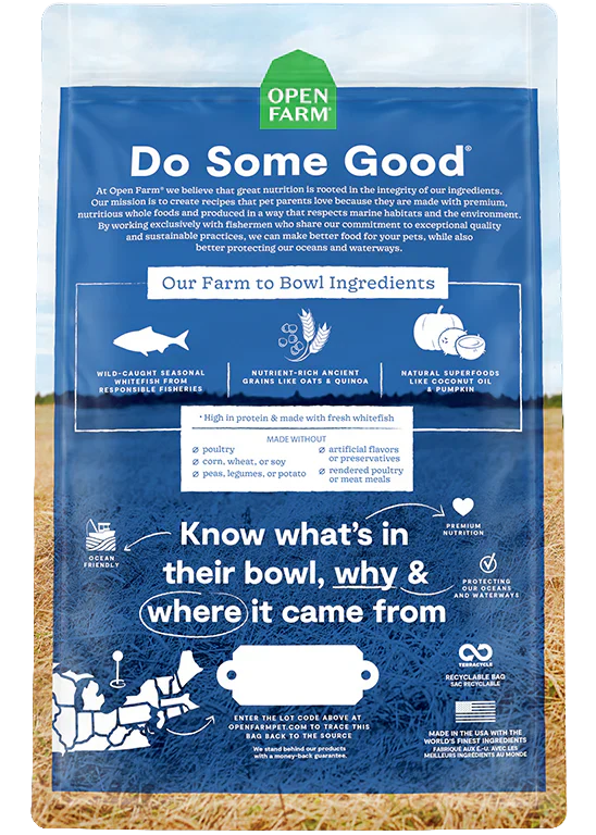 Open Farm Catch-of-the-Season Whitefish & Ancient Grains Dry Dog Food - 22lb
