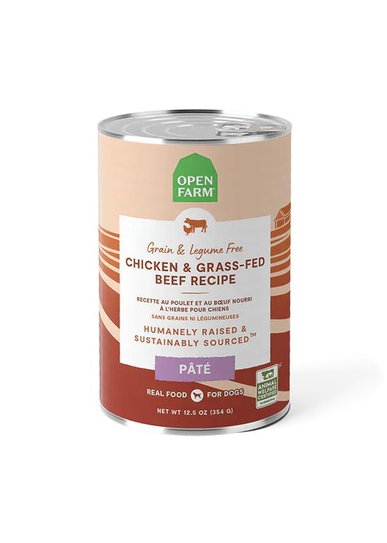 Open Farm Chicken & Grass Fed Beef Pâté Wet Dog Food - 12.5oz