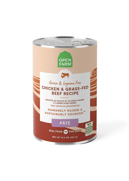 Open Farm Chicken & Grass Fed Beef Pâté Wet Dog Food - 12.5oz