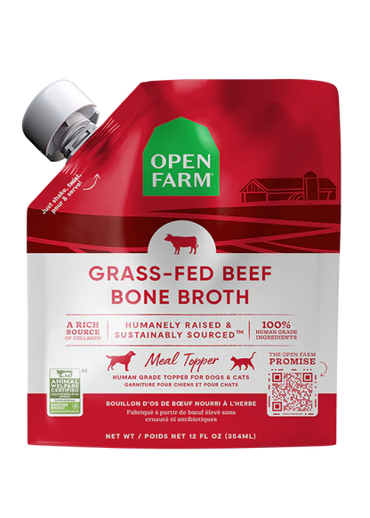 Open Farm Grass Fed Beef Bone Broth For Dogs & Cats - 12oz