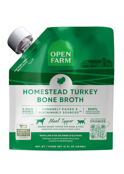 Open Farm Homestead Turkey Bone Broth For Dogs & Cats - 12oz