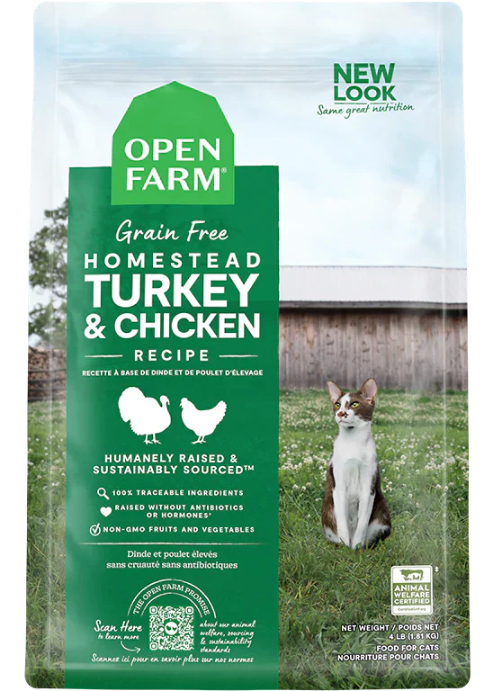 Open Farm Homestead Turkey & Chicken Dry Cat Food - 4lb