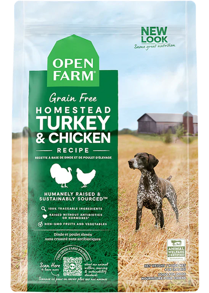 Open Farm Homestead Turkey & Chicken Grain Free Dry Dog Food - 22lb