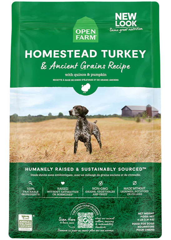 Open Farm Homestead Turkey & Ancient Grains Dry Dog Food - 4lb