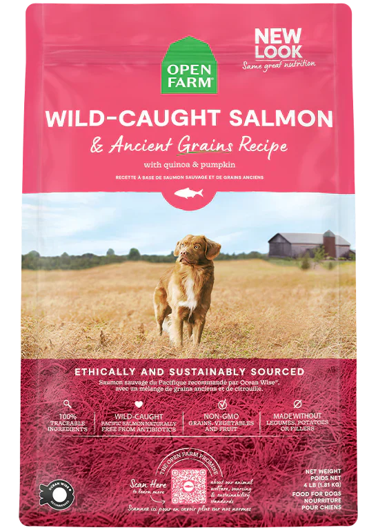 Open Farm Wild Caught Salmon & Ancient Grains Dry Dog Food - 22lb