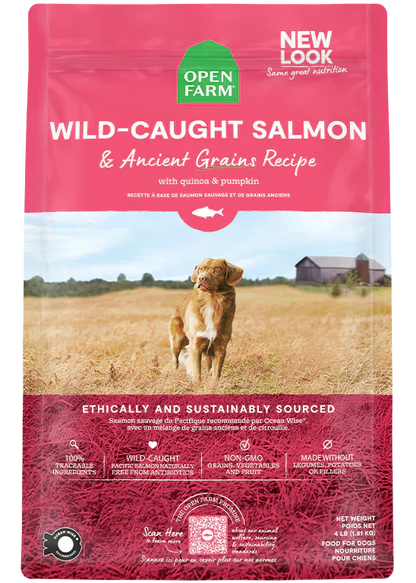Open Farm Wild Caught Salmon & Ancient Grains Dry Dog Food - 22lb