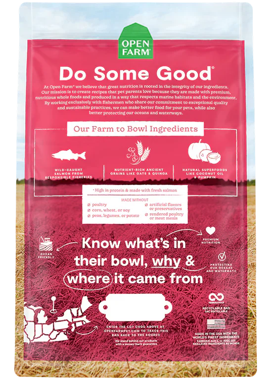 Open Farm Wild Caught Salmon & Ancient Grains Dry Dog Food - 22lb