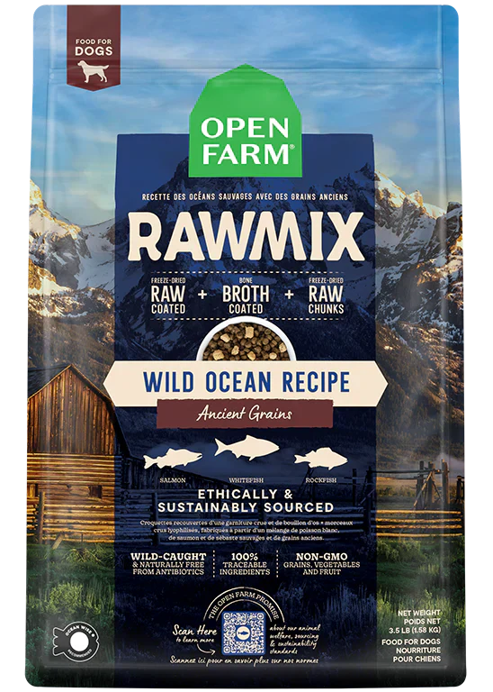 Open Farm Wild Ocean Ancient Grains RawMix Dry Dog Food - 20lb
