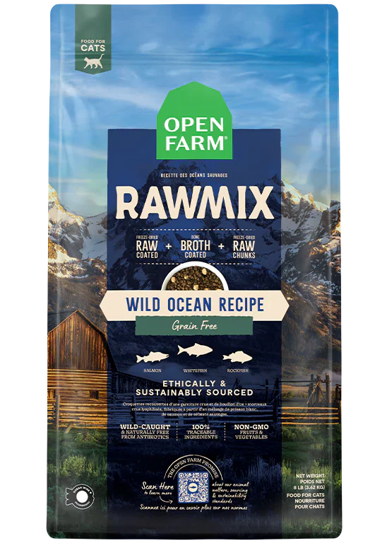 Open Farm Wild Ocean Grain Free RawMix Dry Cat Food - 8lb