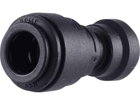 John Guest Reverse Osmosis RO Fitting Black - PP201208E Reducing Union Connector 3-8 Inch x 1-4 Inch