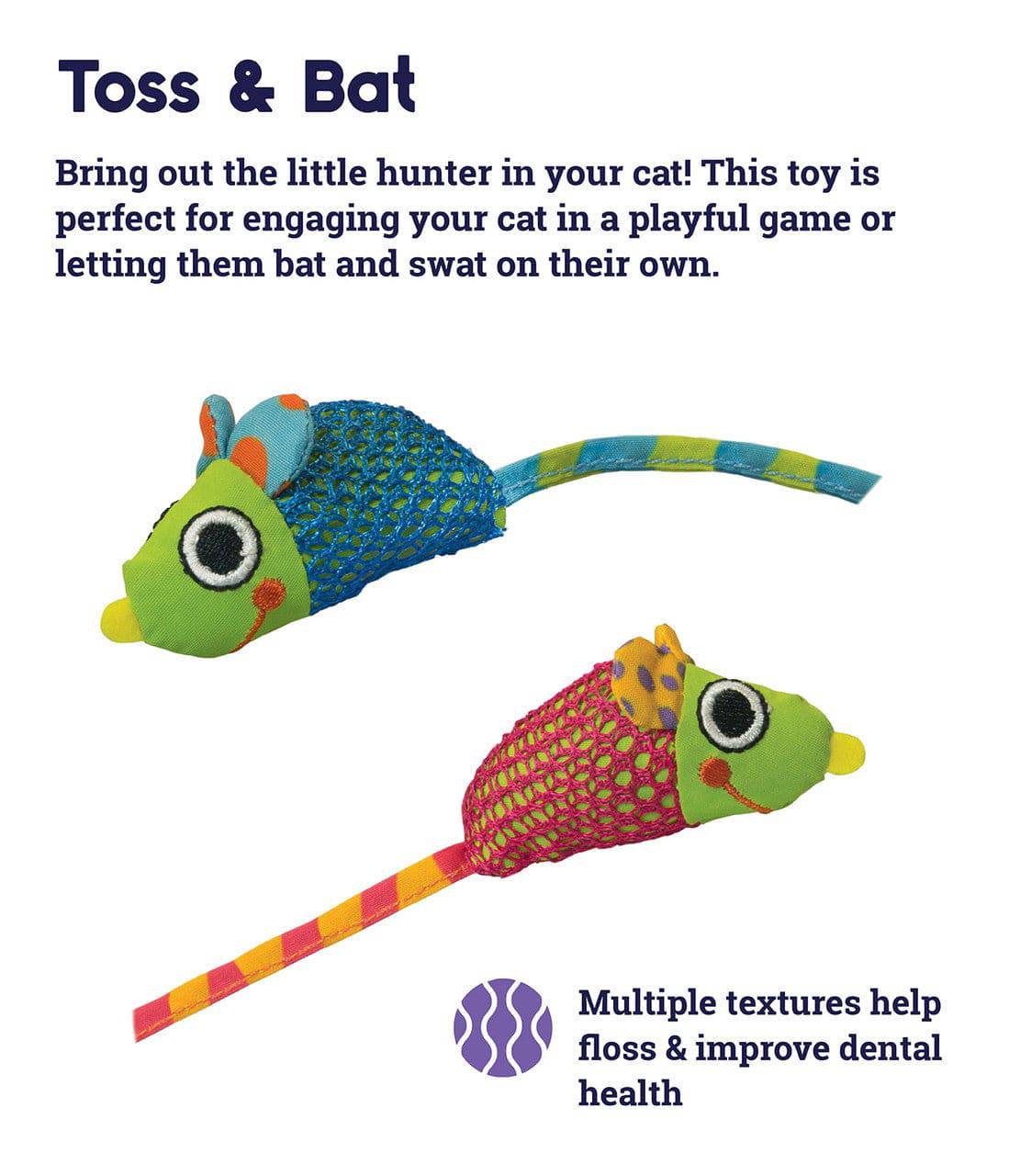 Petstages Catnip Dental Health Chew Mice - 2 Pack - The Pet Source