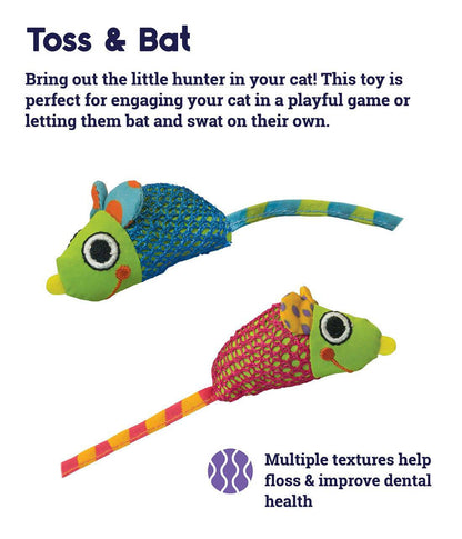 Petstages Catnip Dental Health Chew Mice - 2 Pack - The Pet Source