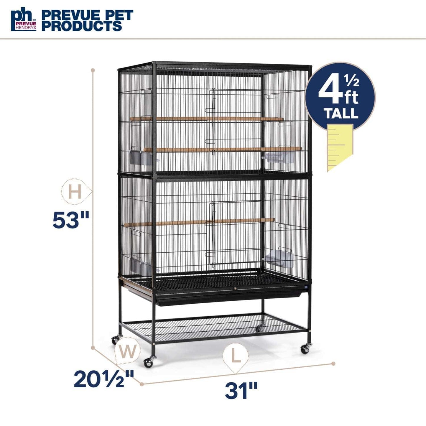 Prevue Pet Flight Bird Cage - Black - The Pet Source