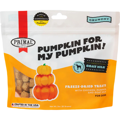 Primal Freeze Dried Raw Dog Treats Pumpkin for My Pumpkin Chicken, Pumpkin & Goat Milk - 2oz