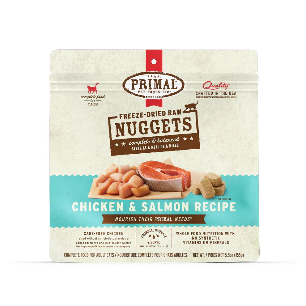 Primal Freeze Dried Raw Nuggets Cat Food Chicken & Salmon Recipe - 5.5oz