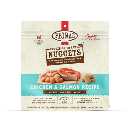Primal Freeze Dried Raw Nuggets Cat Food Chicken & Salmon Recipe - 5.5oz