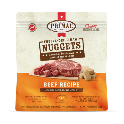 Primal Freeze Dried Raw Nuggets Dog Food Beef Recipe - 5.5oz