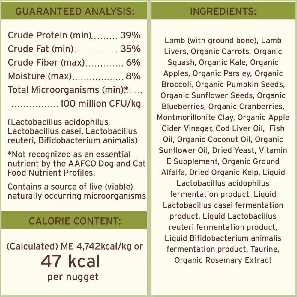 Primal Freeze Dried Raw Nuggets Dog Food Lamb Recipe - 14oz