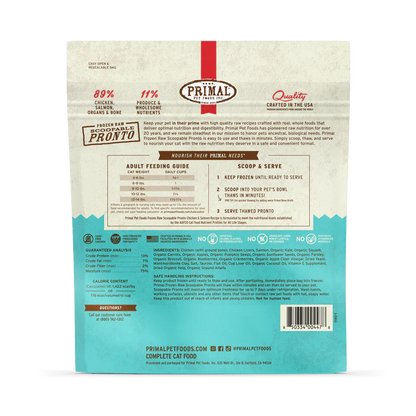 Primal Scoopable Pronto Chicken & Salmon Recipe Raw Frozen Cat Food - 1lb